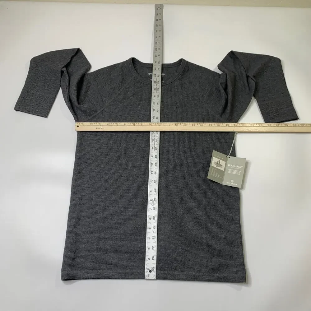 Mack Weldon Sweater Mens S Small Gray Warmknit Waffle Henley Modal Wool Blend
